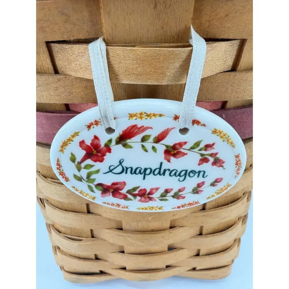 Longaberger 1998 May Series Snapdragon Basket Liner Protector Tie-On USA